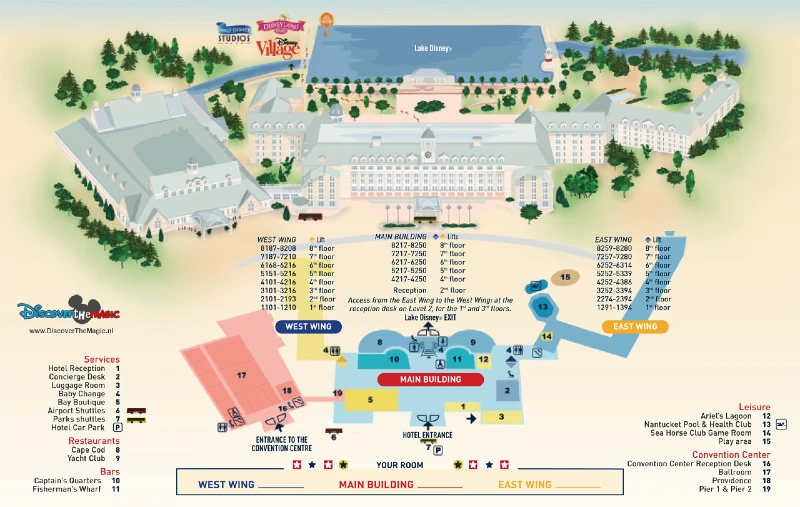 Plan du Disney Newport Bay Club